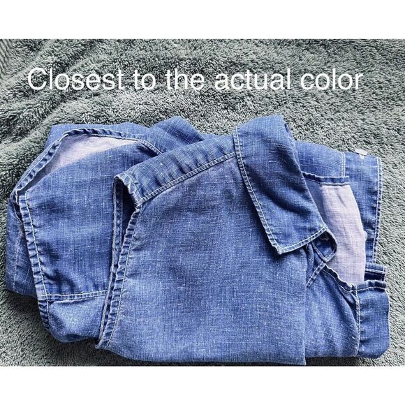 Tommy Bahama Women Sea Glass Breezer Top Blue 100% Linen Size Large Summer - Picture 3 of 12